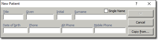 New patient panel